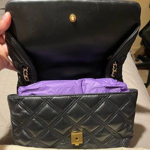 Tory Burch Fleming Soft Convertible Shoulder Bag - Black with gold details